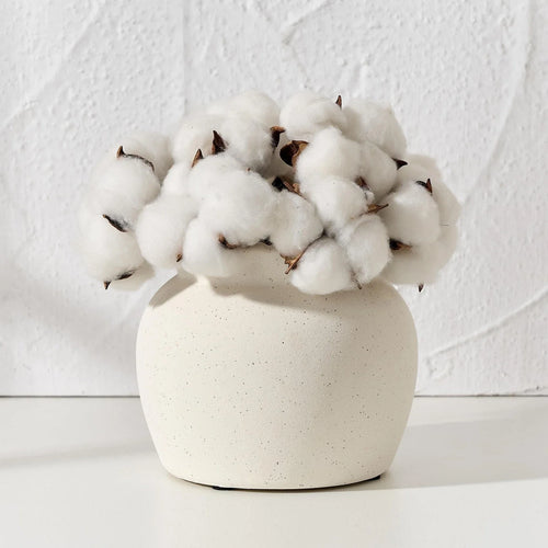 Ceramic Flower Vase with Wide Mouth Lace, 4.8 Inch Pottery Rustic Farmhouse B...