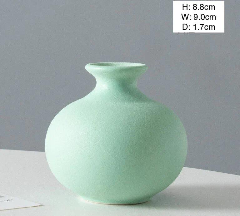 4-Pieces Ceramic Small Vases with Dried Flower for Bouquet, Home Decorative